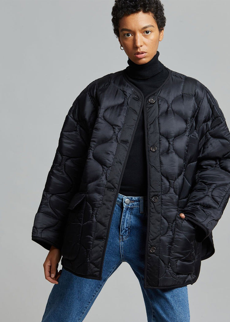 Teddy Quilted Jacket - Black Jacket The Frankie Shop