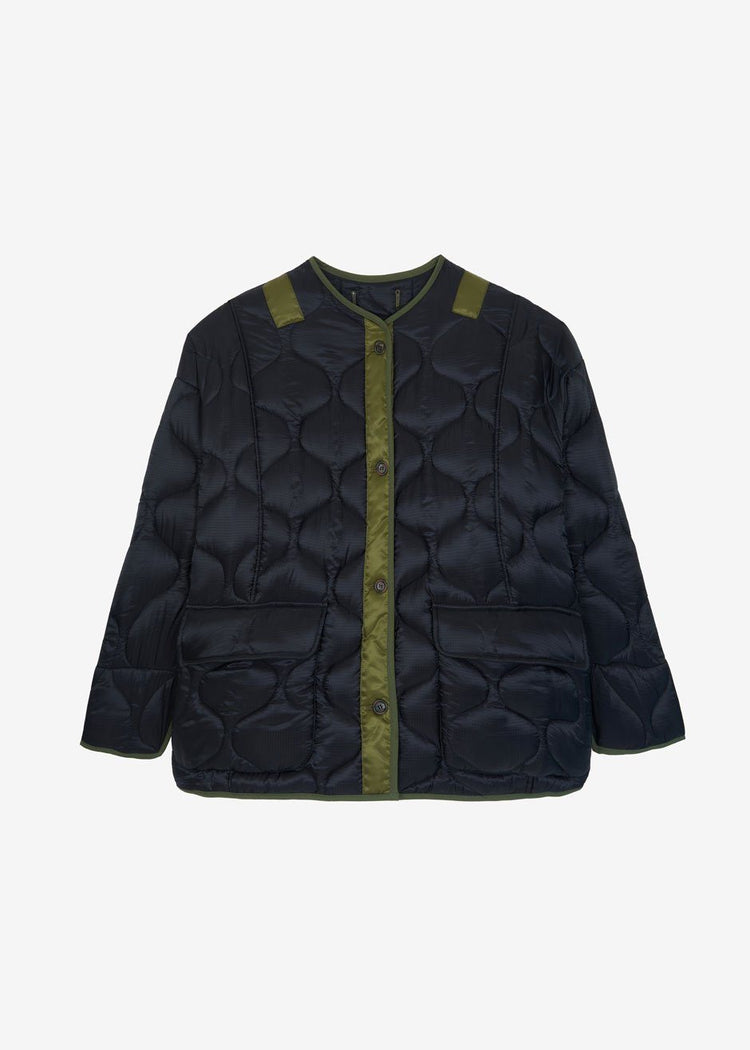 Teddy Quilted Jacket - Black/Olive Jacket The Frankie Shop