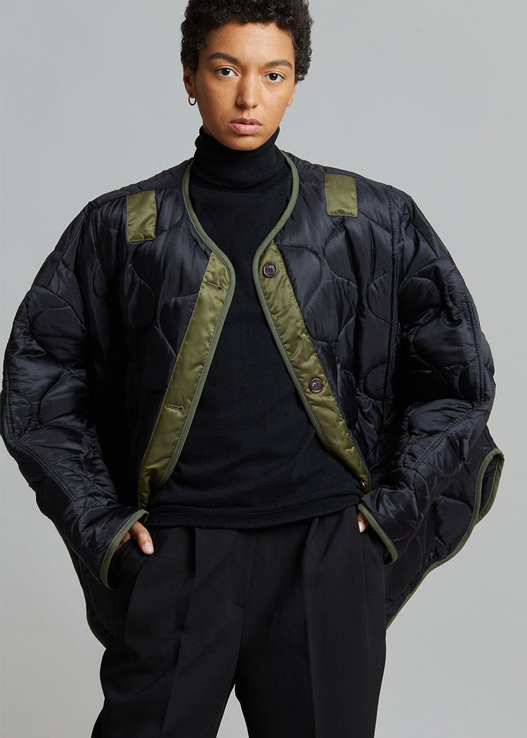 Teddy Quilted Jacket - Black/Olive Jacket The Frankie Shop