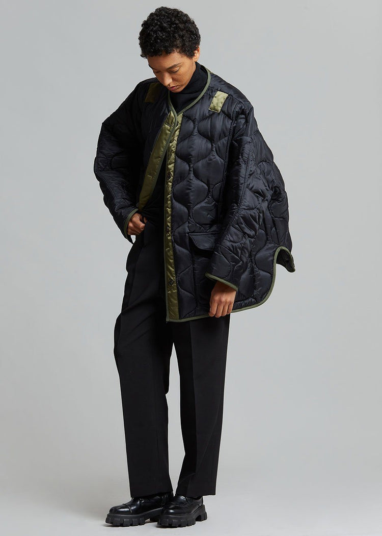 Teddy Quilted Jacket - Black/Olive Jacket The Frankie Shop