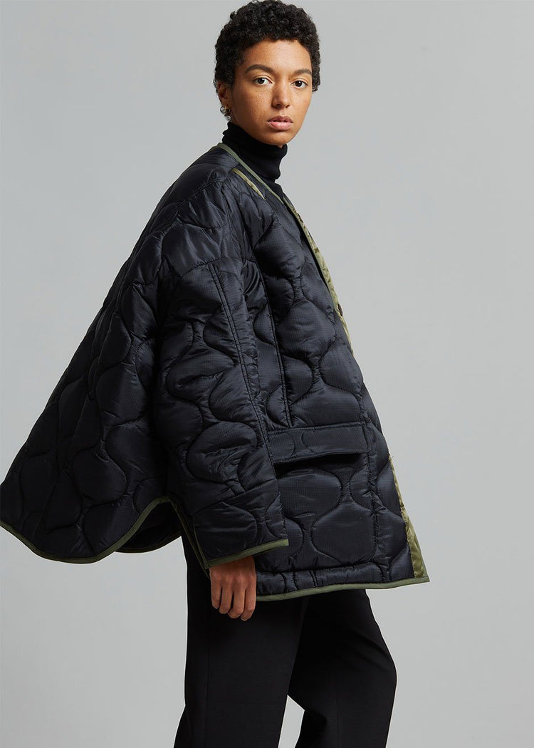 Teddy Quilted Jacket - Black/Olive Jacket The Frankie Shop