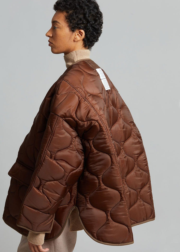 Teddy Quilted Jacket - Chocolate Jacket The Frankie Shop