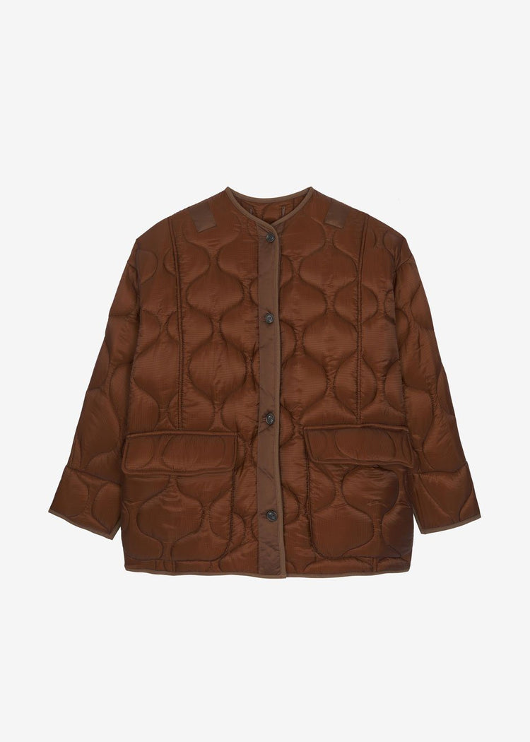 Teddy Quilted Jacket - Chocolate Jacket The Frankie Shop