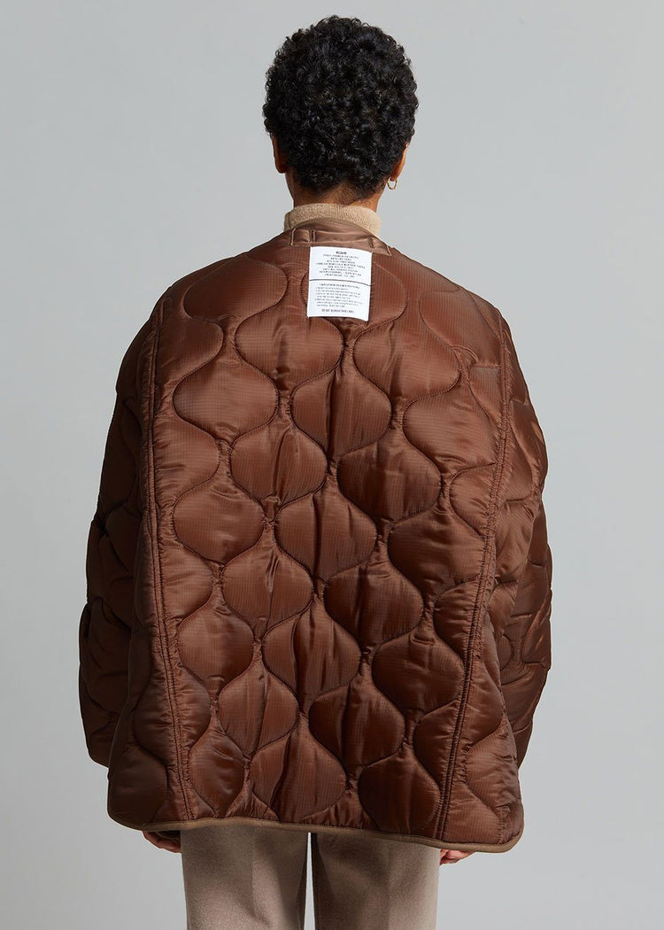 Teddy Quilted Jacket - Chocolate Jacket The Frankie Shop