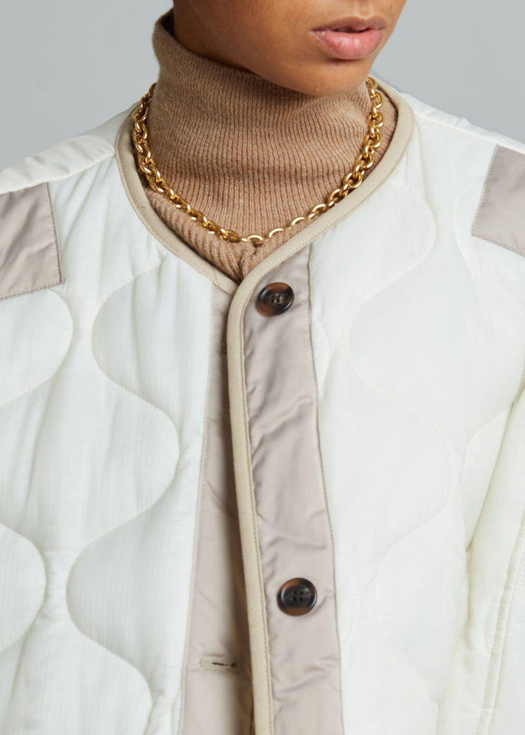 Teddy Quilted Jacket - Ivory/Clay Jacket The Frankie Shop