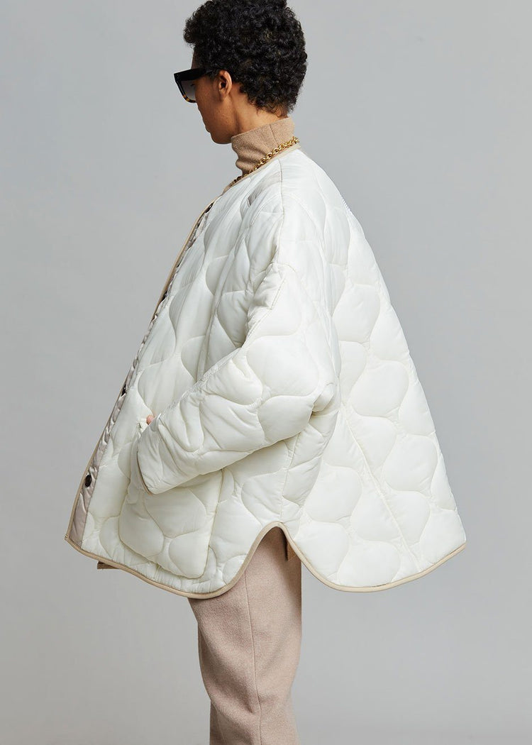 Teddy Quilted Jacket - Ivory/Clay Jacket The Frankie Shop