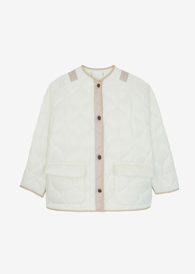 Teddy Quilted Jacket - Ivory/Clay Jacket The Frankie Shop