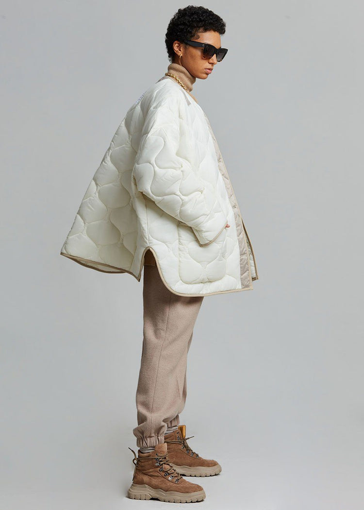 Teddy Quilted Jacket - Ivory/Clay Jacket The Frankie Shop