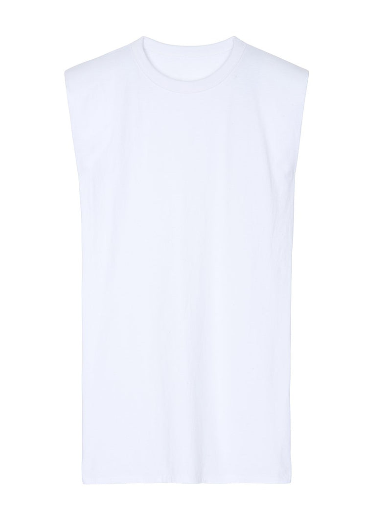 Tina Padded Shoulder Dress- White Dress The Frankie Shop