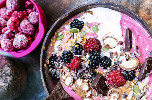 Raspberry & Almond Butter Smoothie Bowl