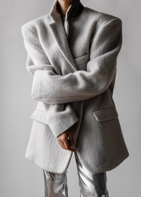 Blazer surdimensionné Mabel en duvet - Bouleau