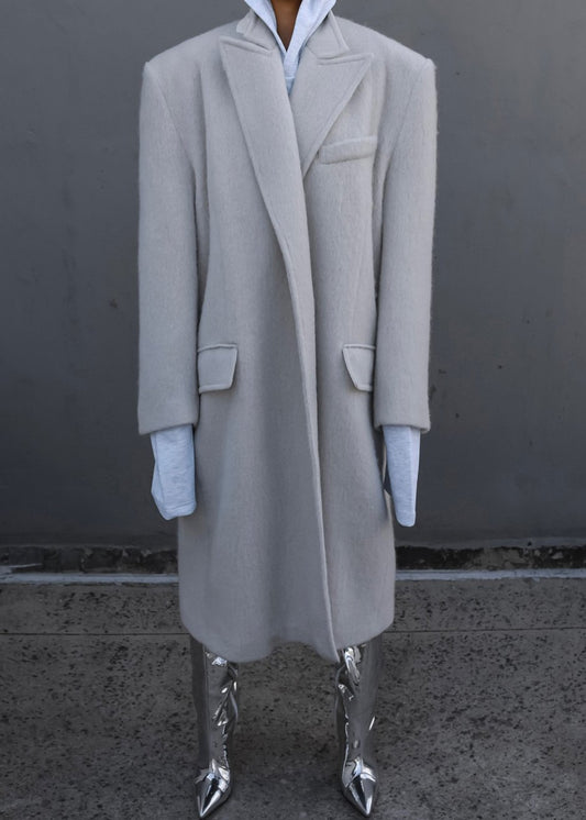 Manteau oversize John - Bouleau