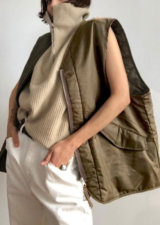 Gilet réversible Gaby - Marron kaki