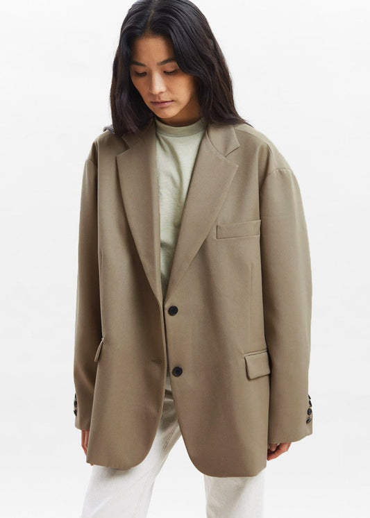 Blazer boyfriend oversize Frankie - Taupe désert