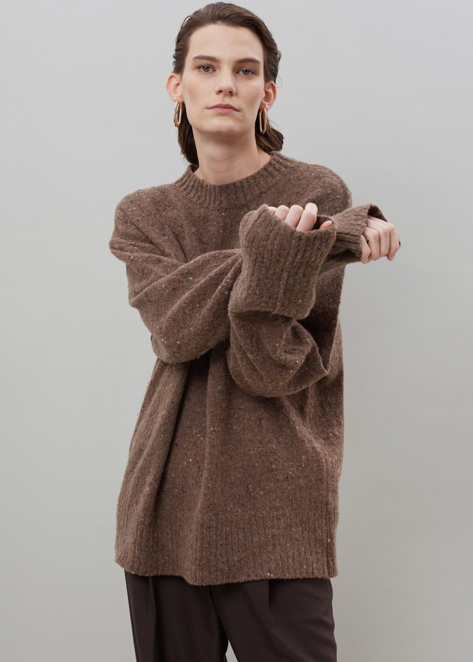 Abel Speckle Sweater - Brown Sweater breathe