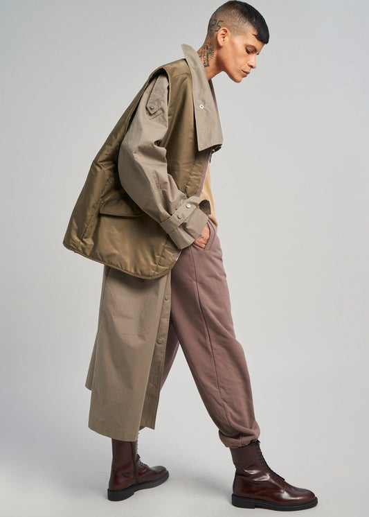 Anouk Quilted Vest - Khaki Brown Vest The Frankie Shop
