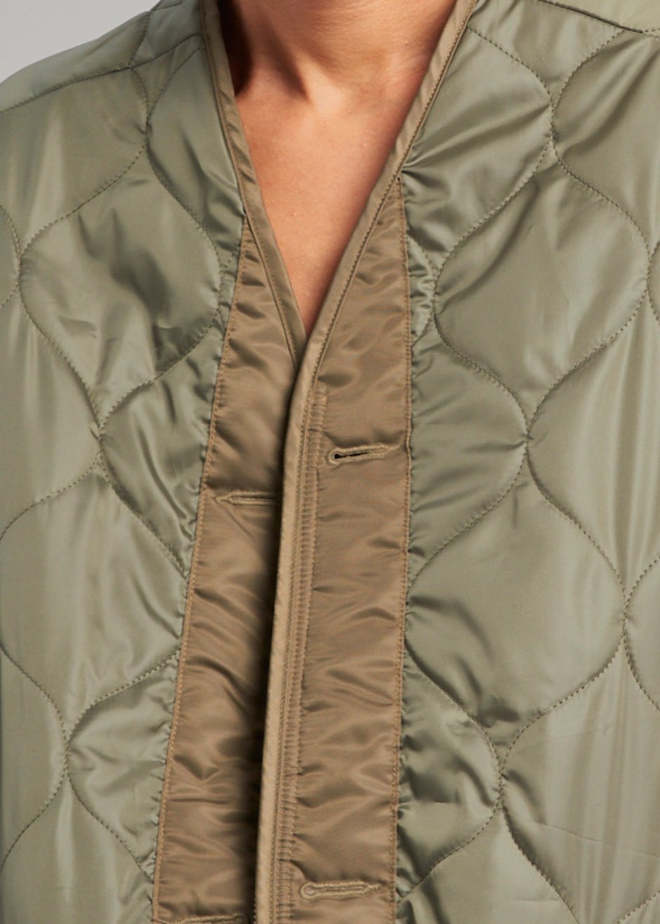 Anouk Quilted Vest - Khaki Brown Vest The Frankie Shop
