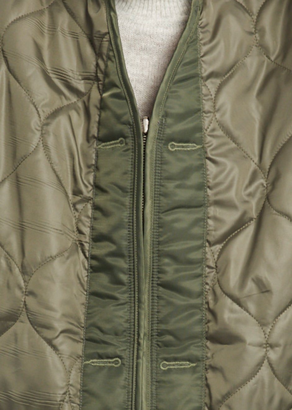 Anouk Quilted Vest - Olive Vest The Frankie Shop