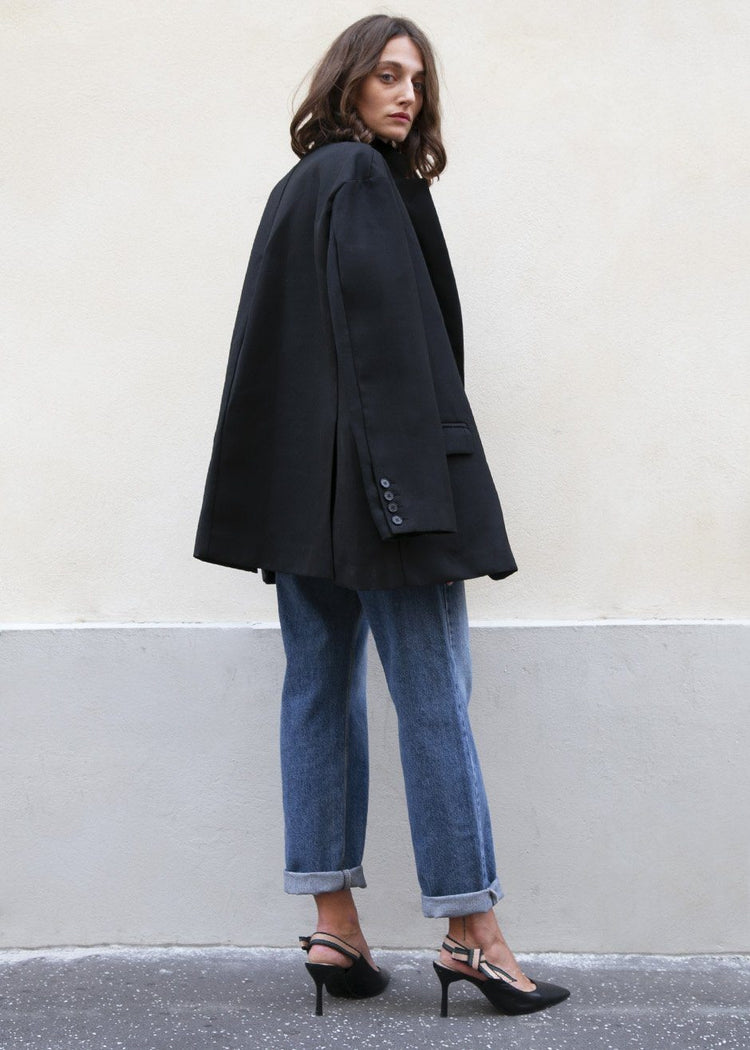 Black Oversized Boyfriend's Blazer Blazer Blossom