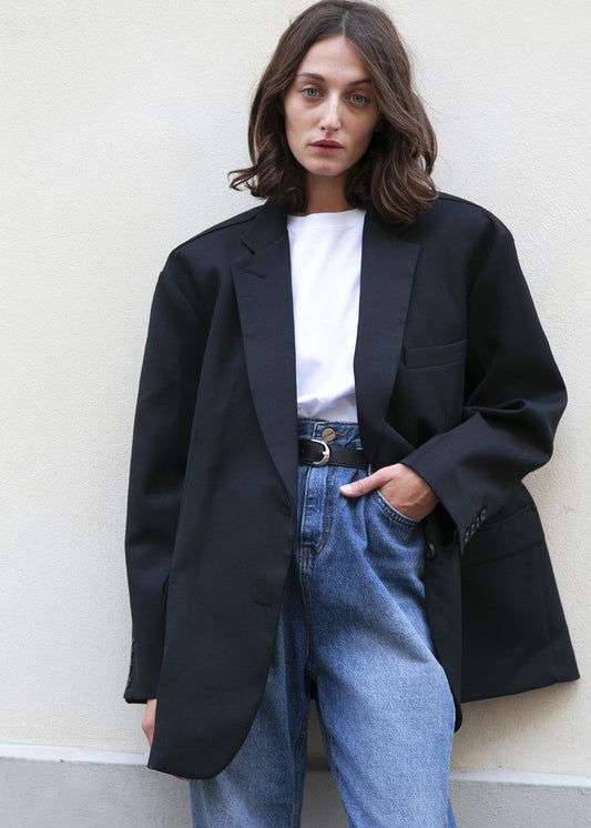 Black Oversized Boyfriend's Blazer Blazer Blossom