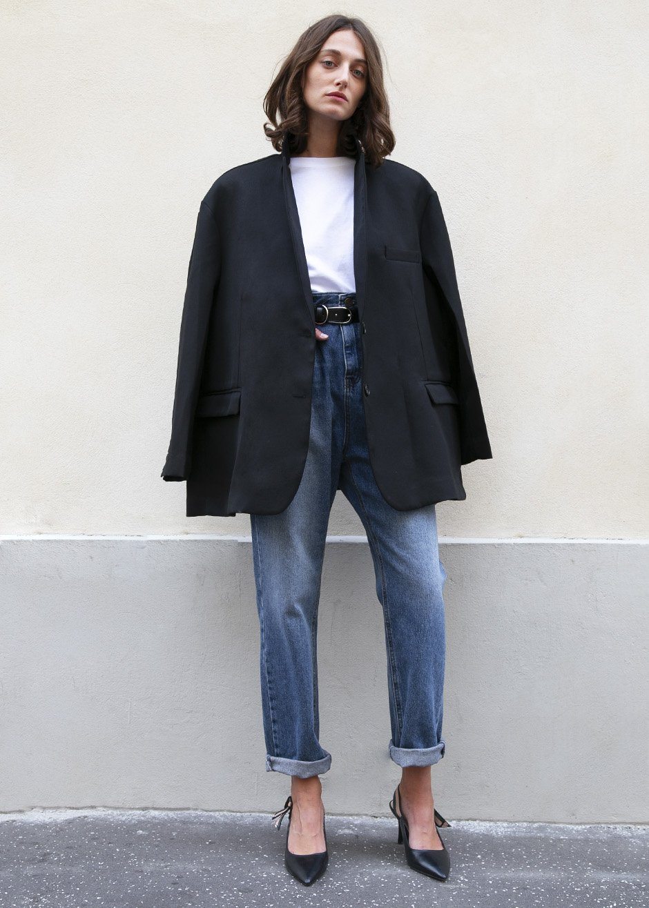 Black Oversized Boyfriend's Blazer Blazer Blossom