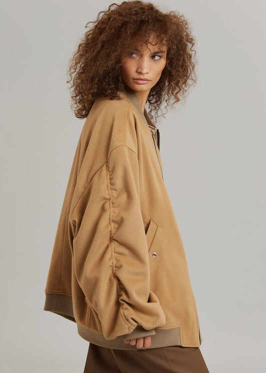 Hedy Bomber Jacket - Caramel Jacket The Frankie Shop