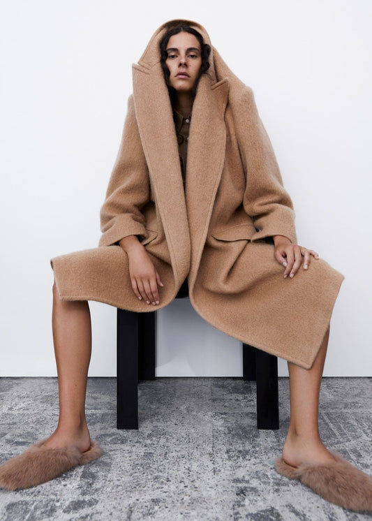 John Oversized Coat - Camel Coat The Frankie Shop