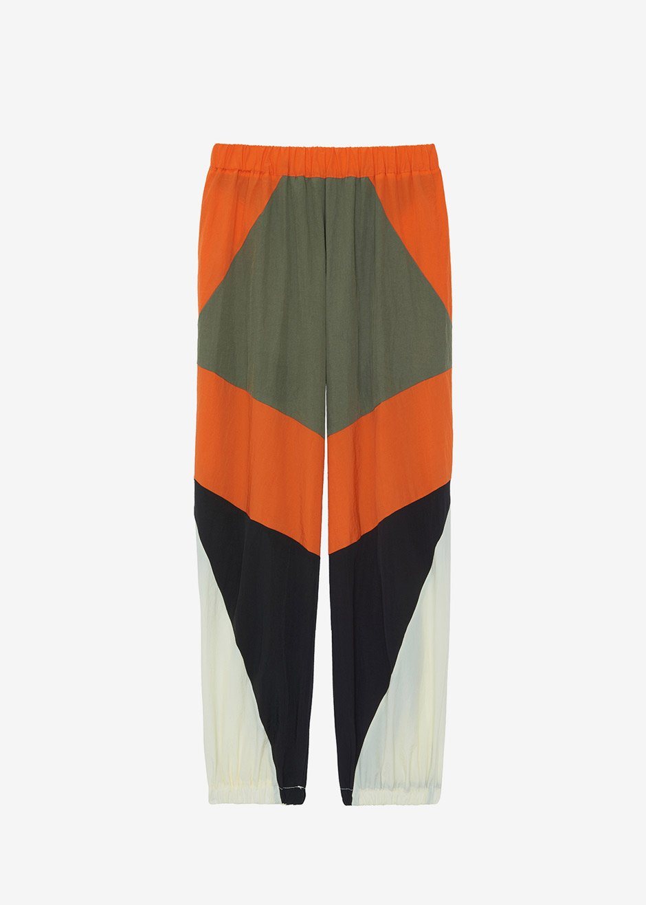 Kahlo Joggers - Orange Combo Pants Black Fuchsia