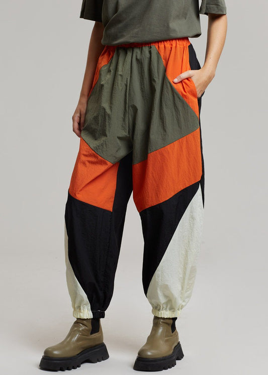 Kahlo Joggers - Orange Combo Pants Black Fuchsia