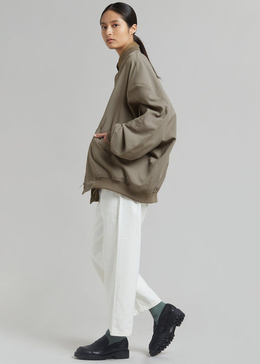 Lumi Bomber Jacket - Dark Olive Jacket The Frankie Shop