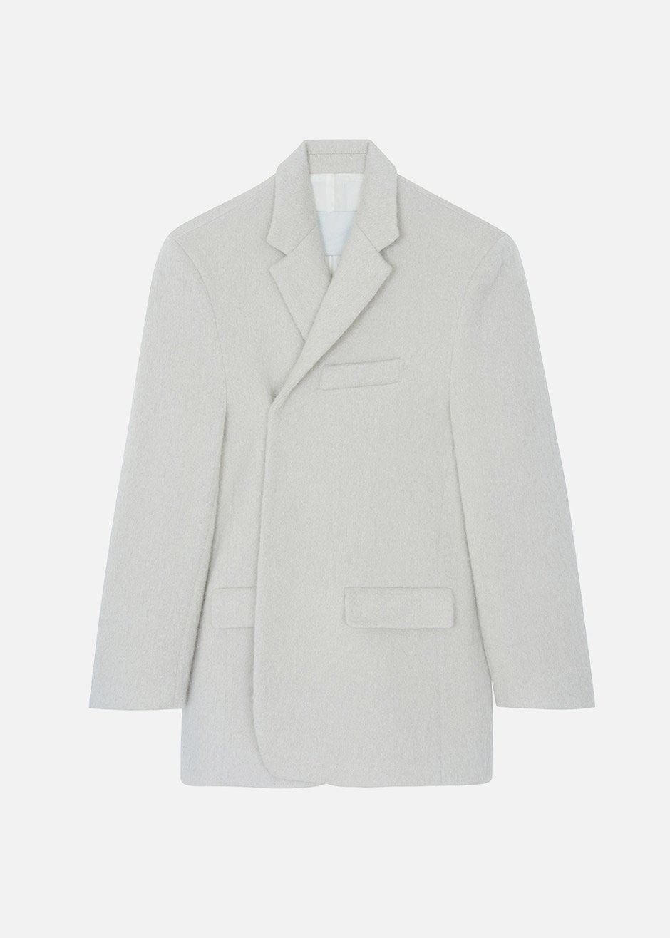 Mabel Fuzzy Oversized Blazer - Birch Blazer The Frankie Shop