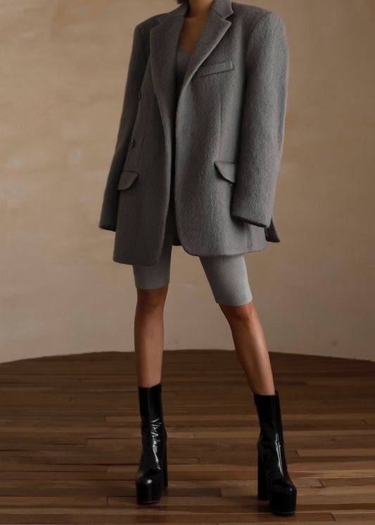 Blazer surdimensionné Mabel en duvet - Vison