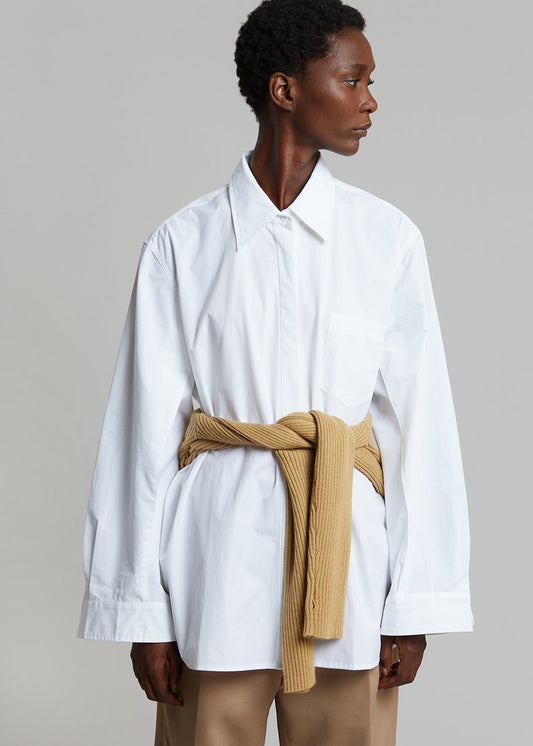 Mayim Oversized Shirt - White Shirt Paper Moon