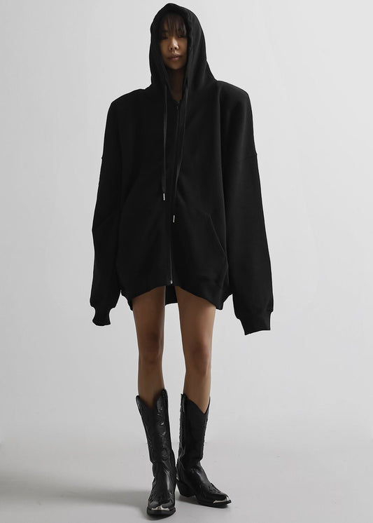 Moana Zip Hoodie - Black Sweatshirt The Frankie Shop