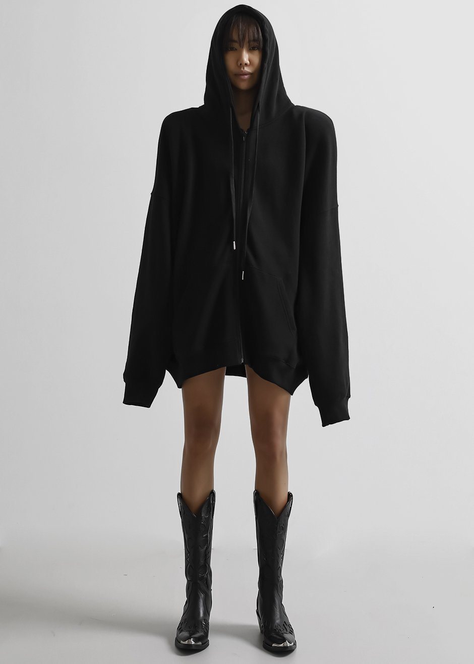 Moana Zip Hoodie - Black Sweatshirt The Frankie Shop