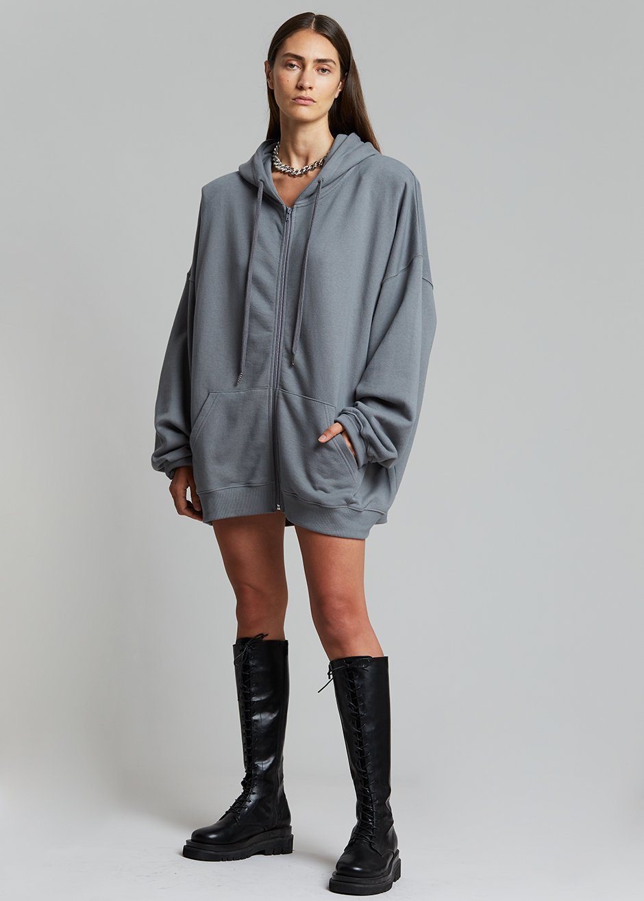 Moana Zip Hoodie - Charcoal Sweatshirt The Frankie Shop