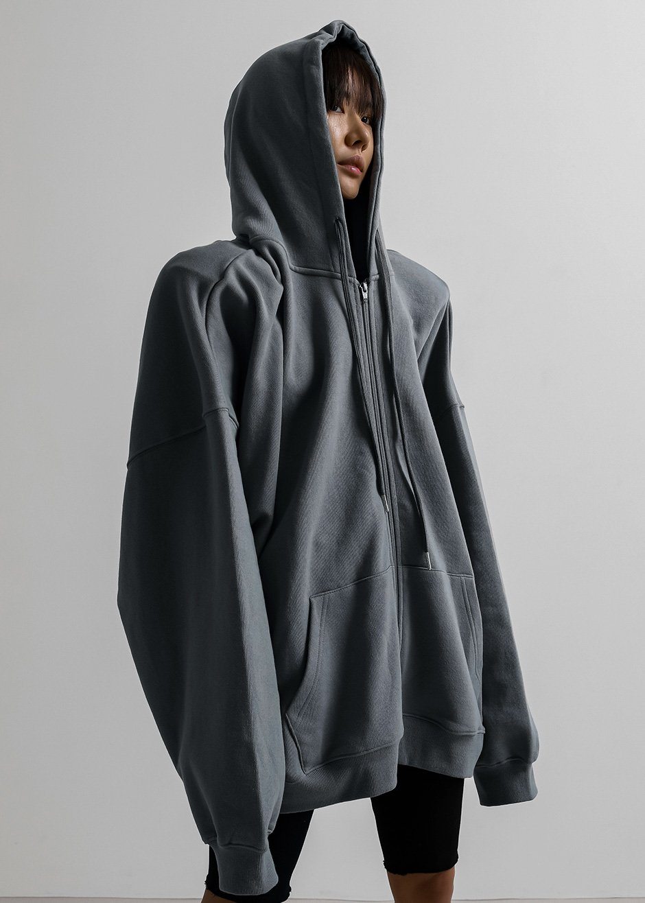 Moana Zip Hoodie - Charcoal Sweatshirt The Frankie Shop