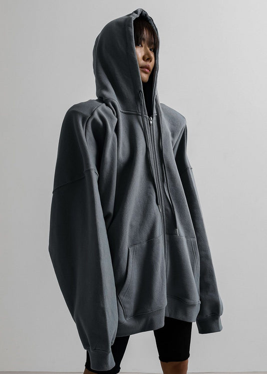 Moana Zip Hoodie - Charcoal Sweatshirt The Frankie Shop