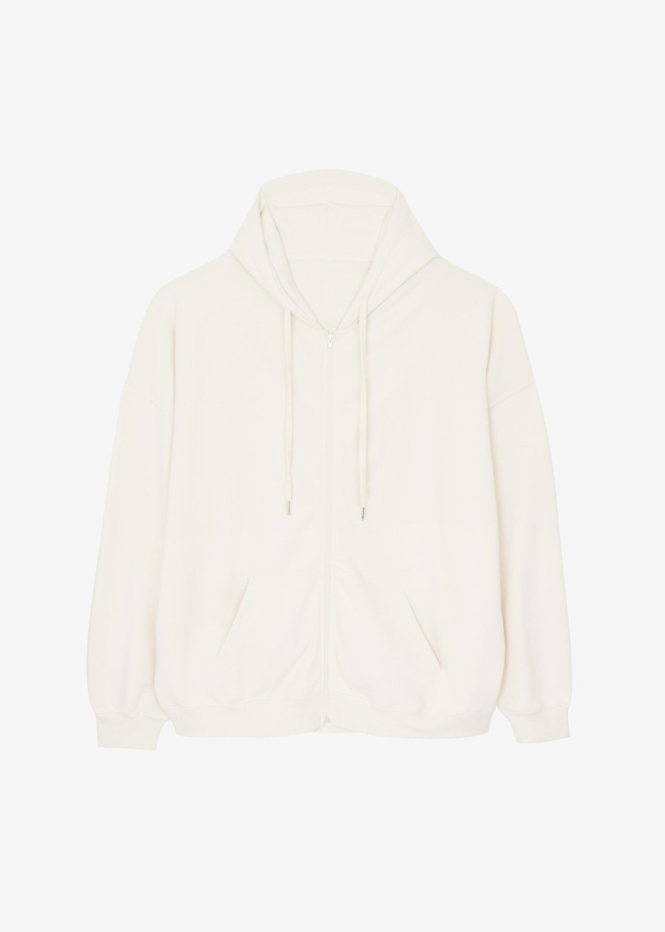 Moana Zip Hoodie - Cream Sweatshirt The Frankie Shop
