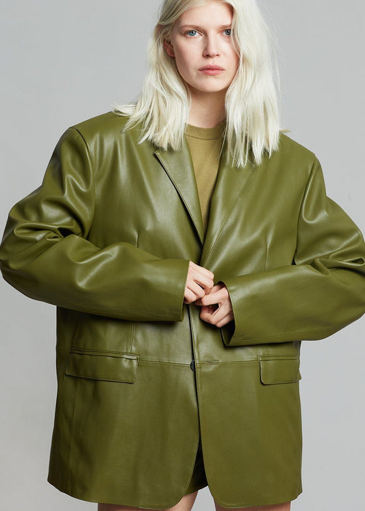 Olympia Blazer - Bright Olive Blazer The Frankie Shop