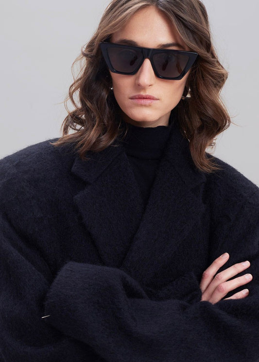 Blazer surdimensionné Mabel Fuzzy - Noir