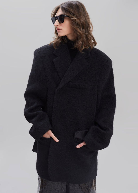 Blazer surdimensionné Mabel Fuzzy - Noir