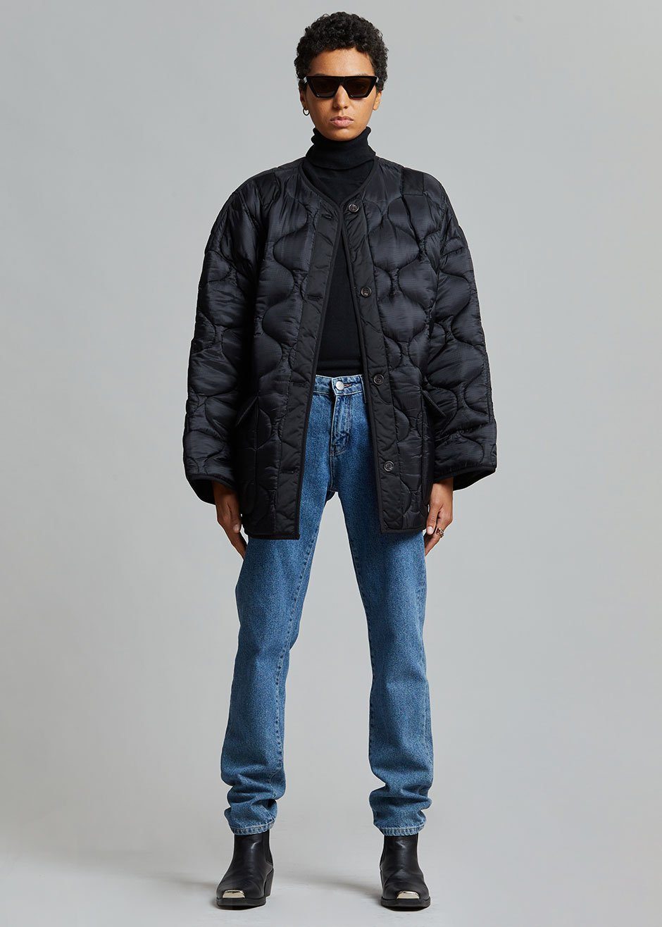 Teddy Quilted Jacket - Black Jacket The Frankie Shop