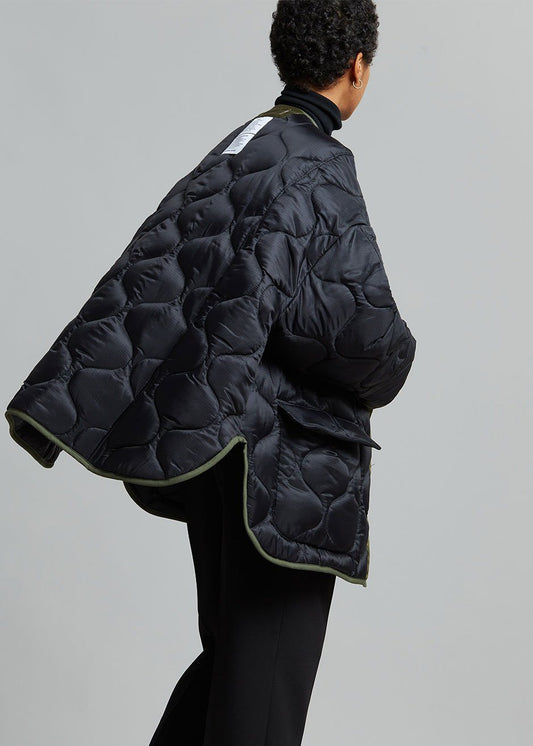 Teddy Quilted Jacket - Black/Olive Jacket The Frankie Shop