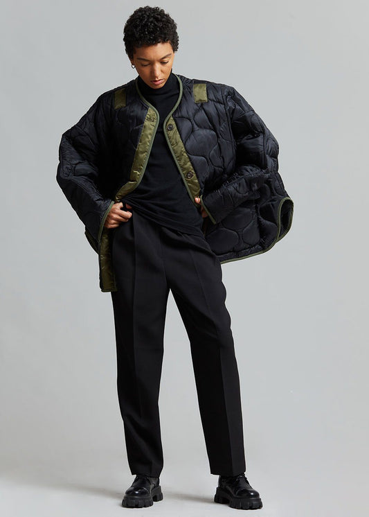 Teddy Quilted Jacket - Black/Olive Jacket The Frankie Shop