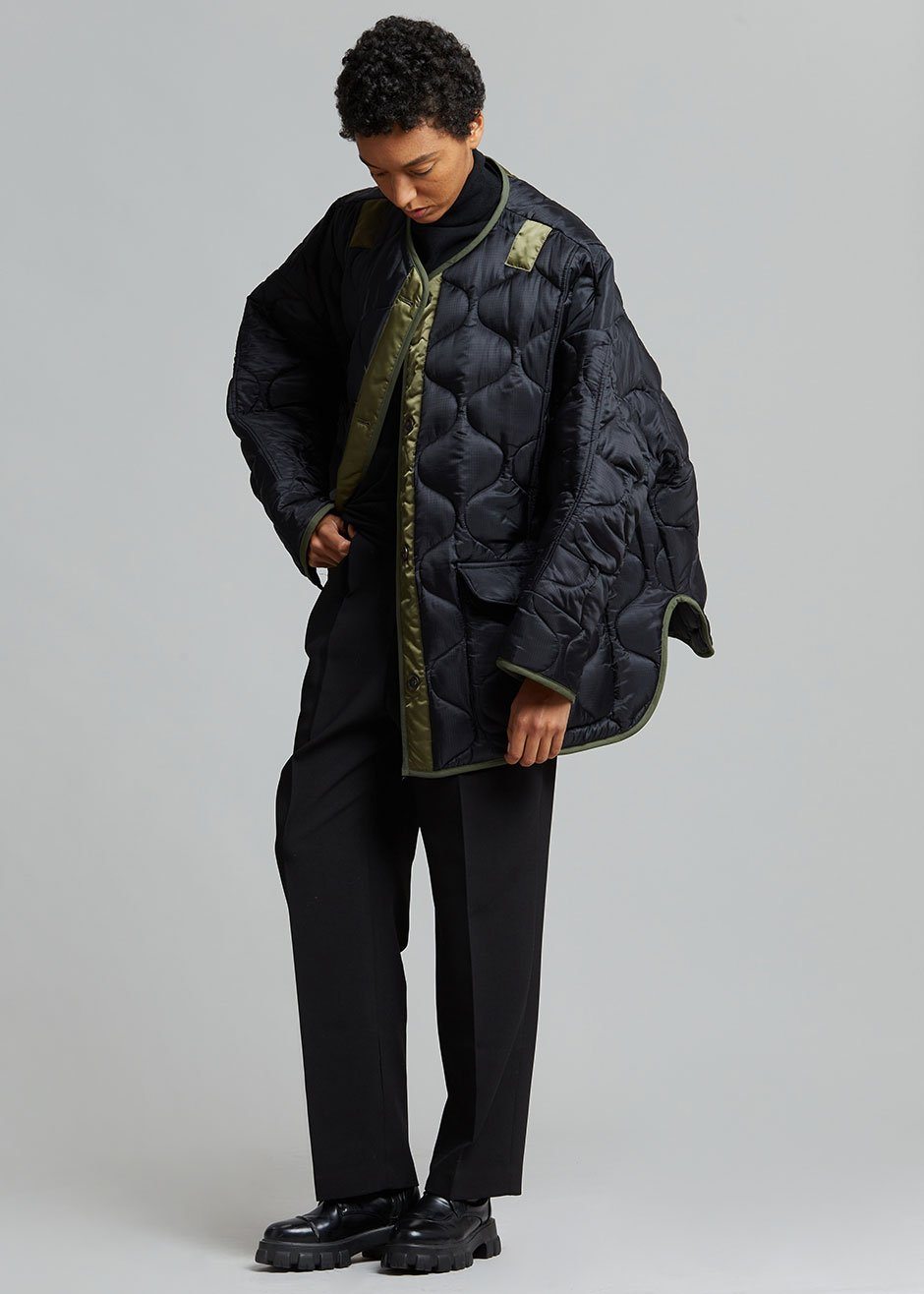 Teddy Quilted Jacket - Black/Olive Jacket The Frankie Shop