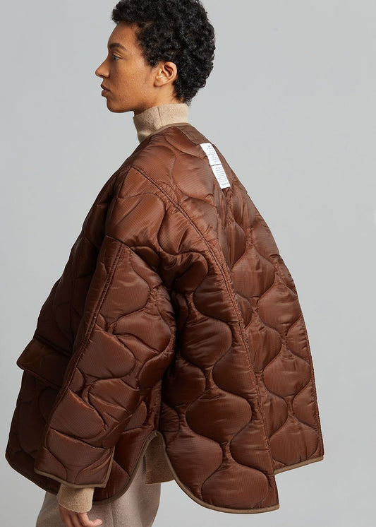 Teddy Quilted Jacket - Chocolate Jacket The Frankie Shop