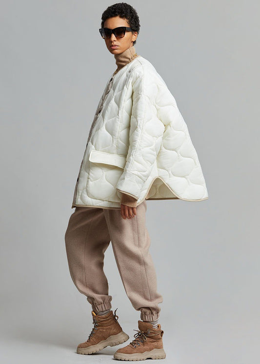 Teddy Quilted Jacket - Ivory/Clay Jacket The Frankie Shop
