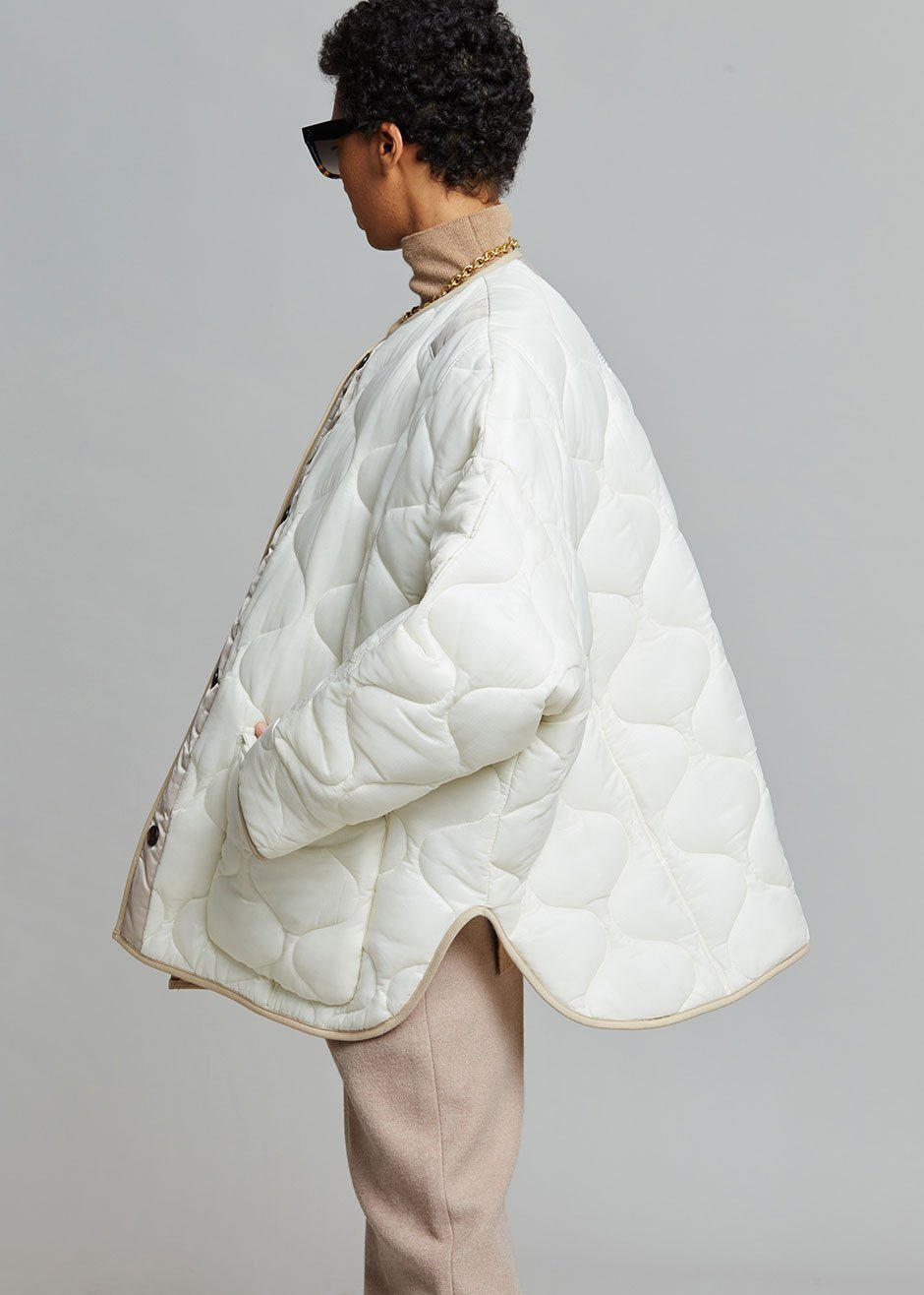 Teddy Quilted Jacket - Ivory/Clay Jacket The Frankie Shop