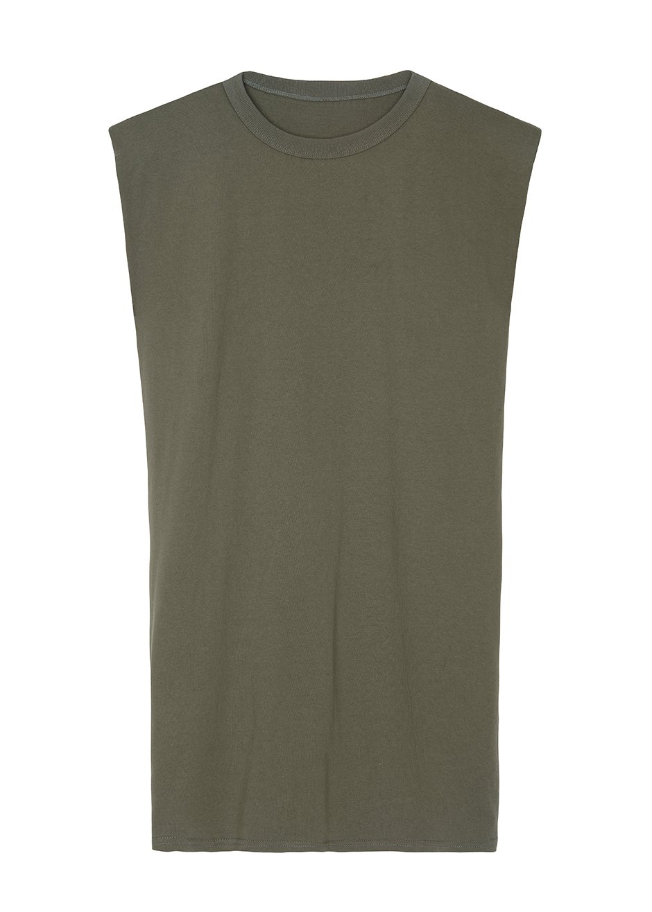 Tina Padded Shoulder Dress- Olive Khaki Dress The Frankie Shop